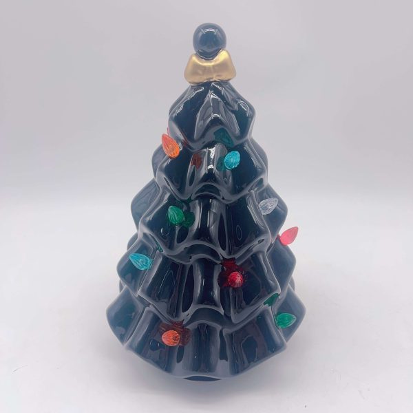 Small Black Ceramic Christmas Tree Ornament