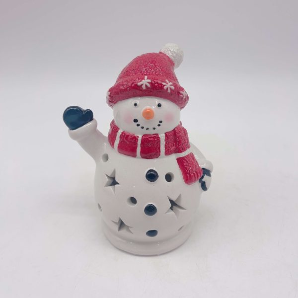 Small Ceramic Snowman Cutout Ornament