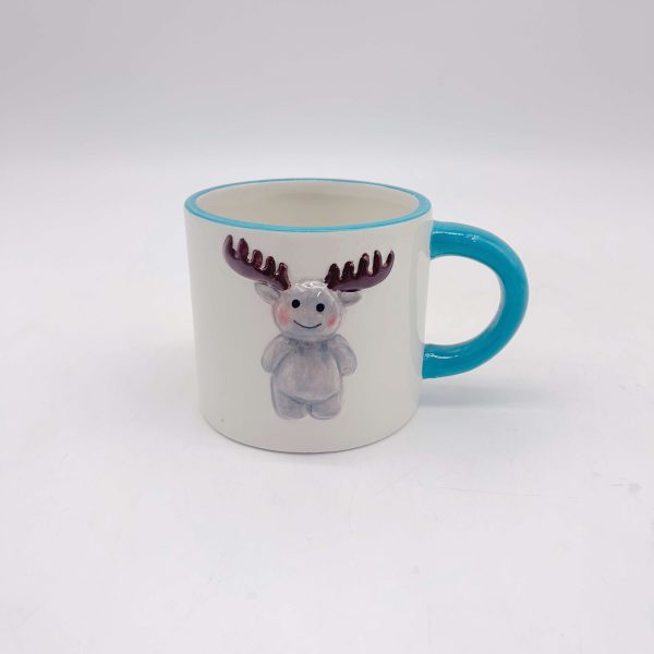 Small Gray Ceramic Deer-Shaped Mug