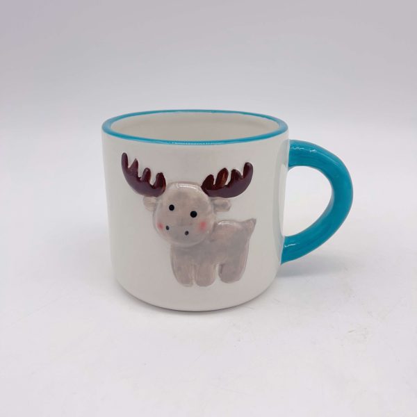 Small Gray Ceramic Deer Cup