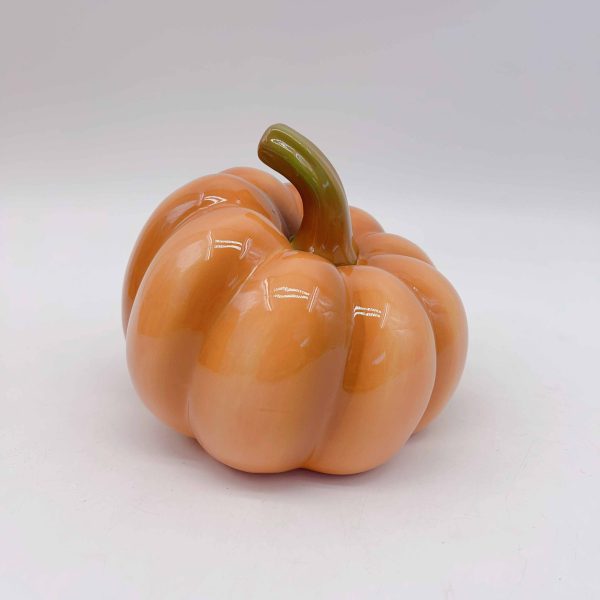 Small Orange Ceramic Pumpkin Decor