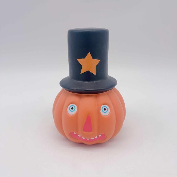 Small Orange Ceramic Pumpkin Halloween Decor
