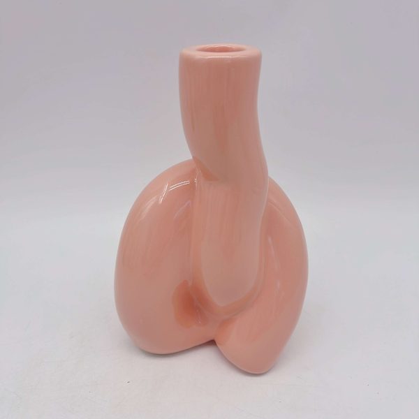 Small Pink Ceramic Candle Holder