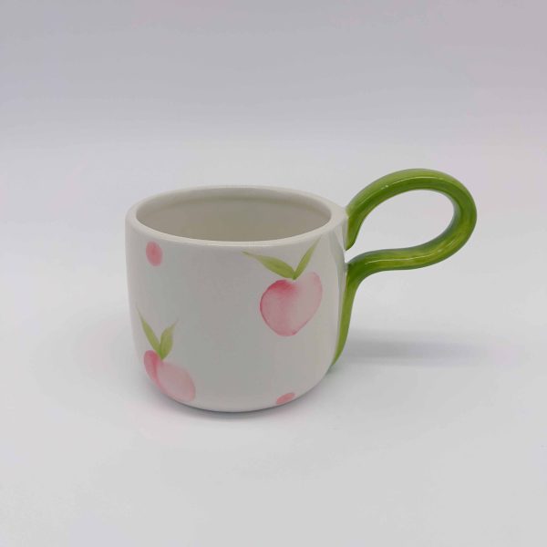 Small Pink Ceramic Peach Cup