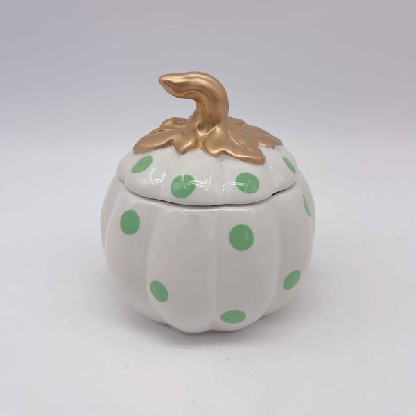 Small Polka Dot Ceramic Halloween Pumpkin Jar