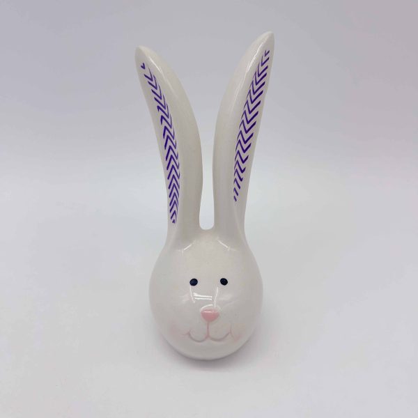 Small Purple Ceramic Rabbit Figurine