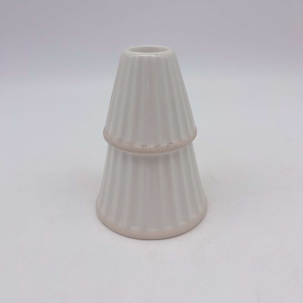 Small White Ceramic Christmas Candle Holder