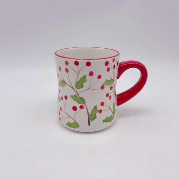 Small White Ceramic Decal Cup