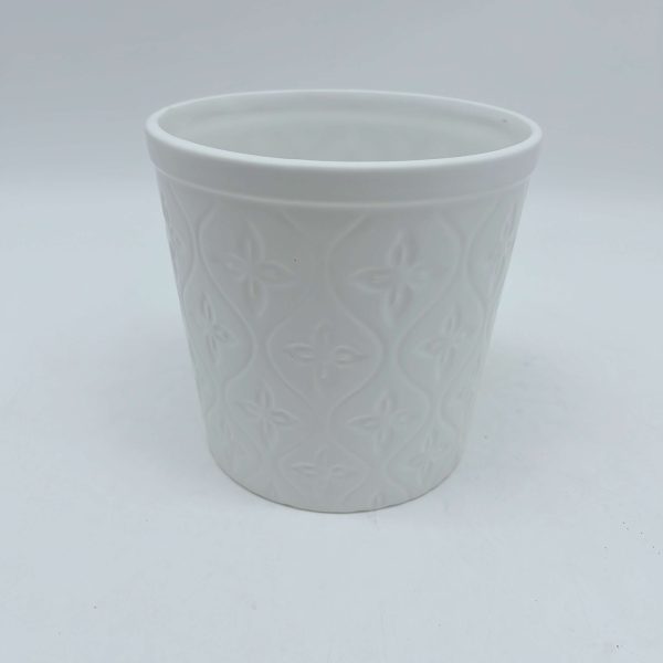 Small White Ceramic Planter Pot