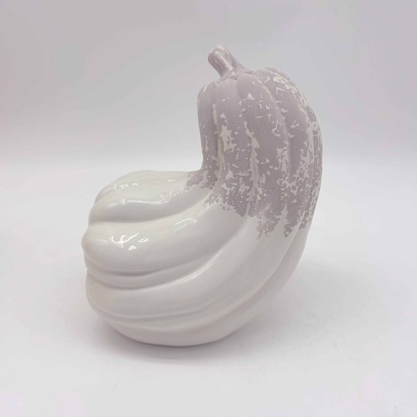 Small White Ceramic Pumpkin Decor