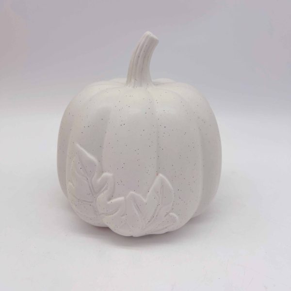 Small White Ceramic Pumpkin Decor Ornament