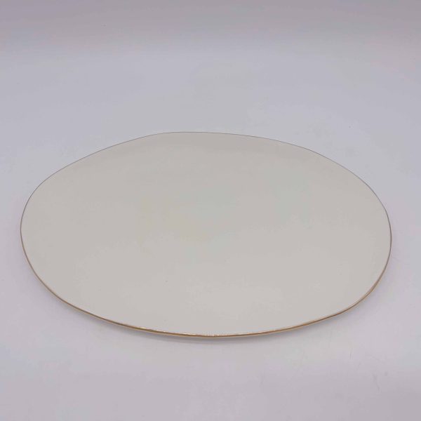 Small White Oval Ceramic Plate