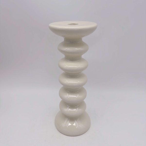 White Ceramic Candle Holder