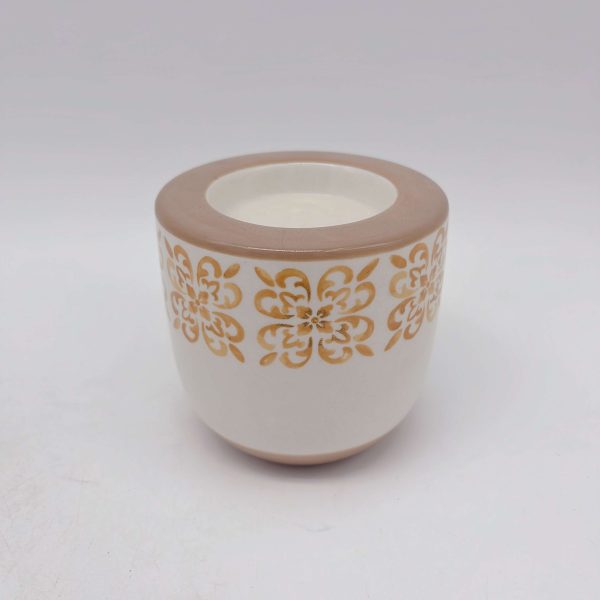 White Ceramic Candle Holder Cup