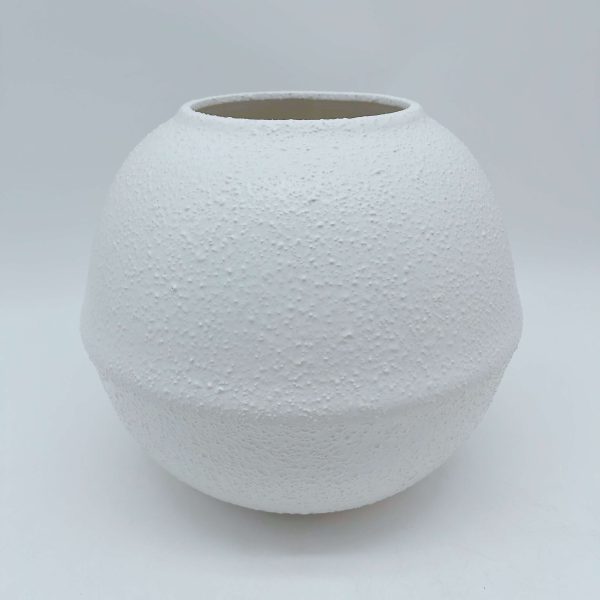 White Ceramic Clay Flower Pot