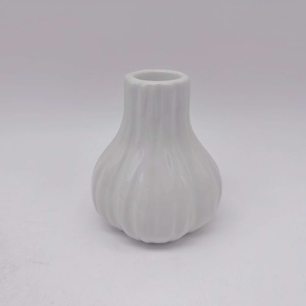 White Ceramic Garlic Candle Holder