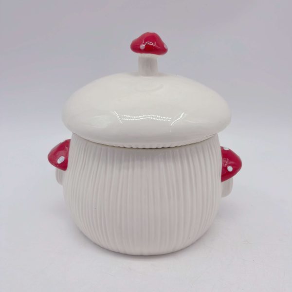 White Ceramic Mushroom Jar