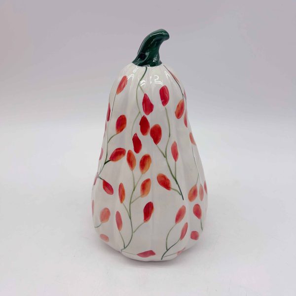 White Ceramic Pumpkin Ornament Decor