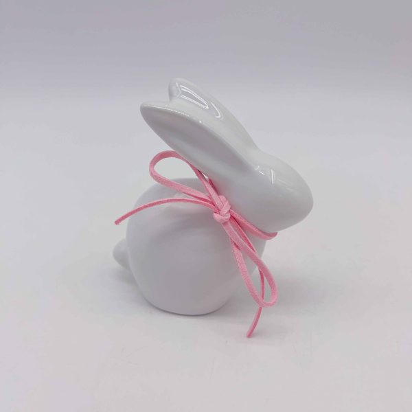 White Ceramic Rabbit Figurine Medium Size