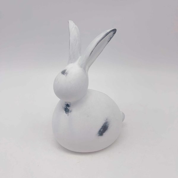 White Ceramic Round Rabbit Figurine