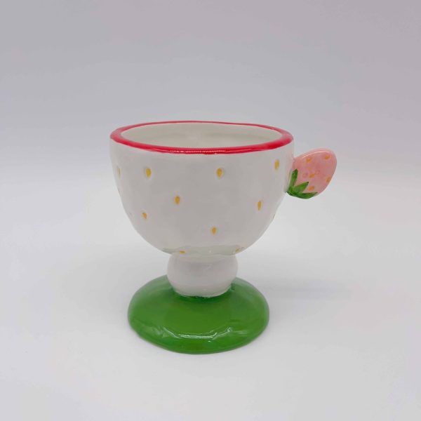 White Ceramic Strawberry Mug