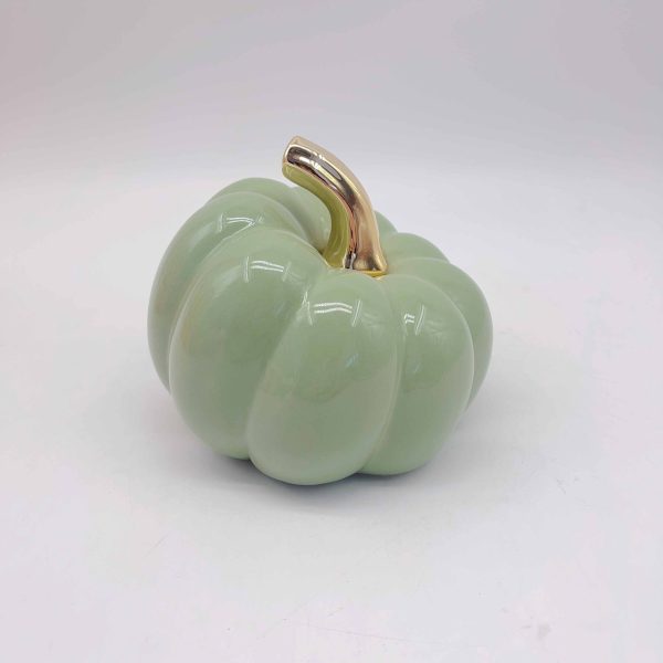 White Platinum Ceramic Pumpkin Decor