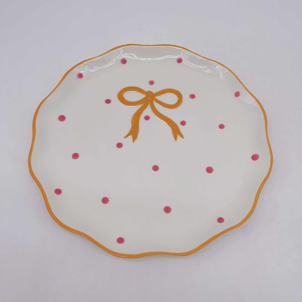 Yellow Bow Ceramic Flower-Shaped Plate