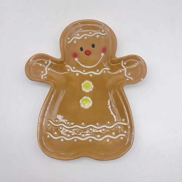 Yellow Ceramic Gingerbread Man Plate