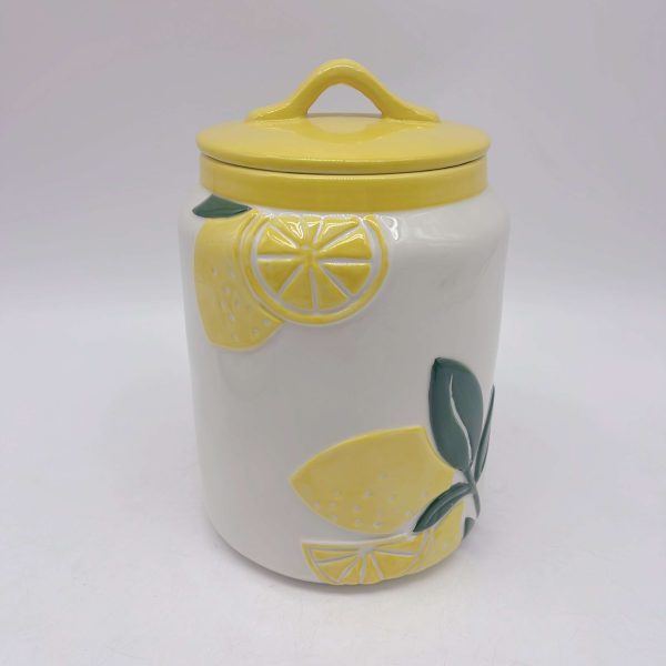 Yellow Ceramic Lemon Jar