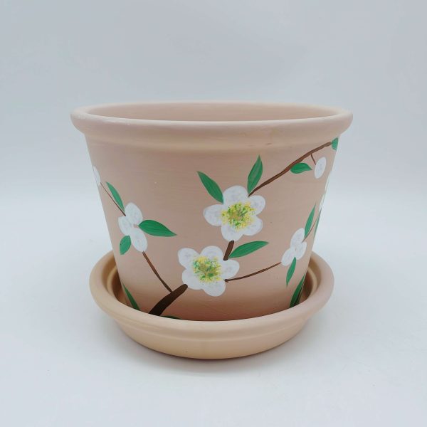 Yellow Ceramic Planter with Base