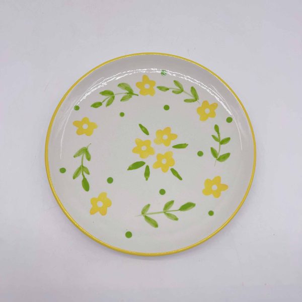 Yellow Floral Ceramic Small Plate