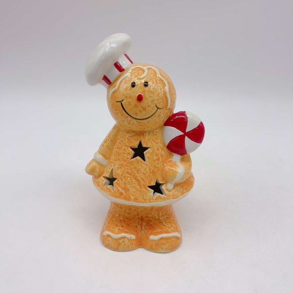 Yellow Gingerbread Ceramic Cutout Figurine