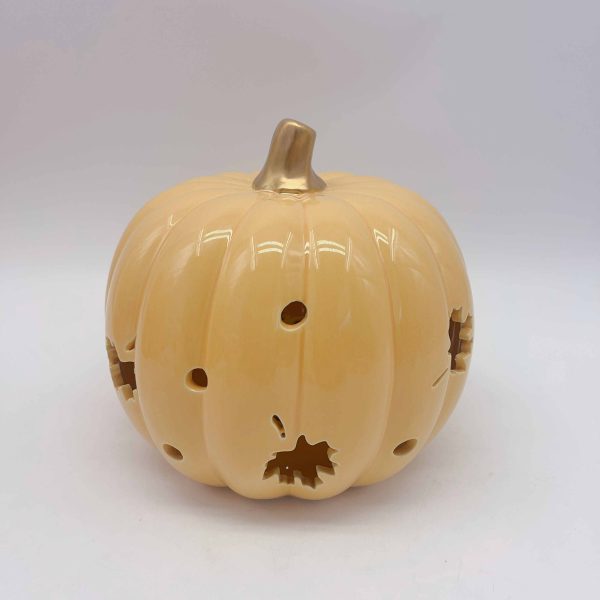 Yellow Pumpkin Ceramic Lantern