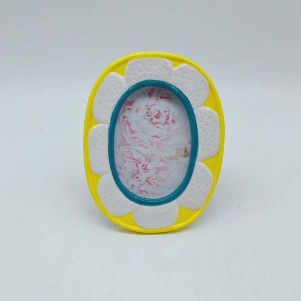 Yellow White Floral Ceramic Photo Frame